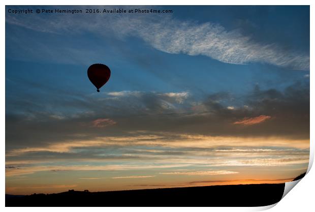Ballooning at Sunset Print by Pete Hemington