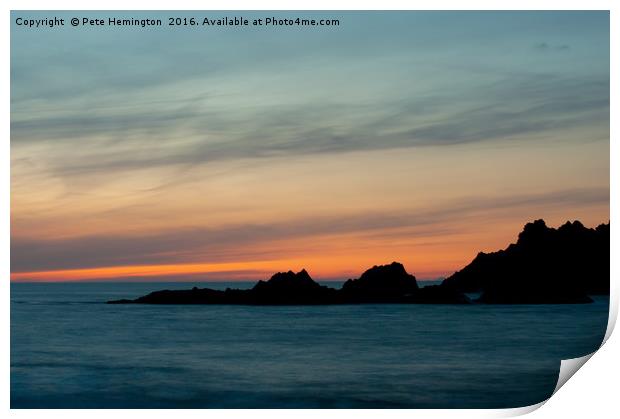 Hartland sunset in North Devon Print by Pete Hemington