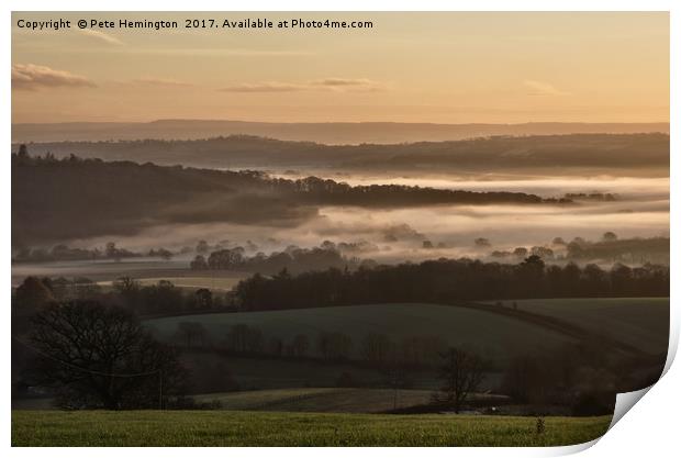Mid Devon valleys Print by Pete Hemington