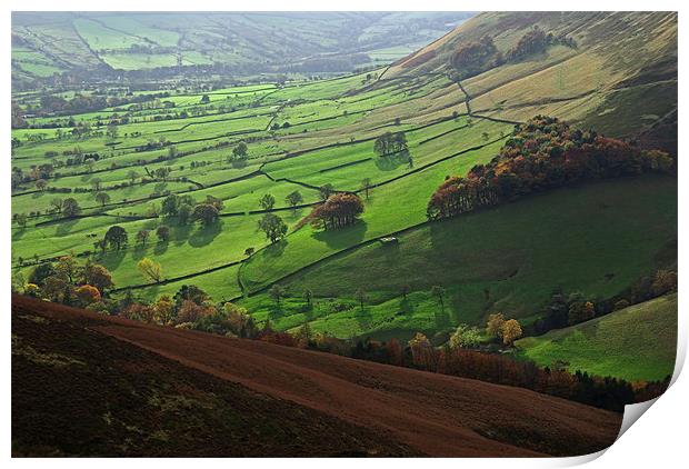 View of Edale valley from The Nab Print by Pete Hemington
