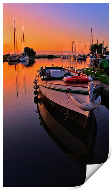 Boats on the Exeter Canal Print by Pete Hemington