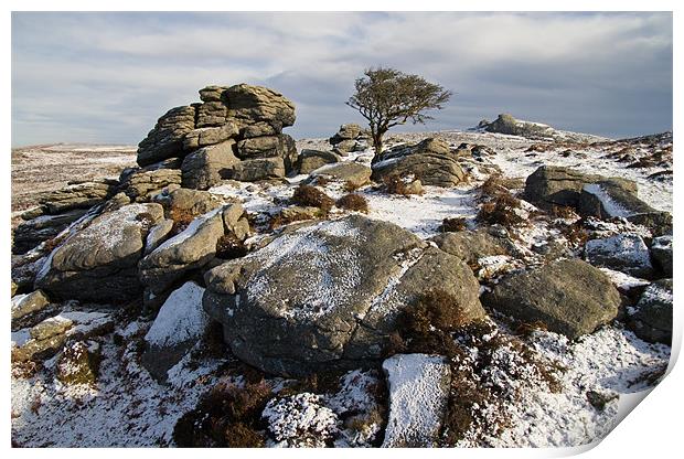 Holwell Tor on Dartmoor Print by Pete Hemington