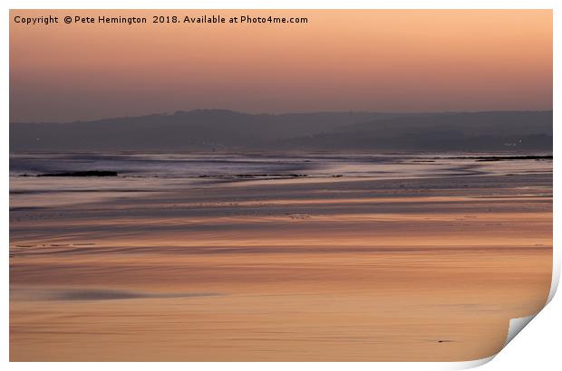 Exmouth beach at sunset Print by Pete Hemington