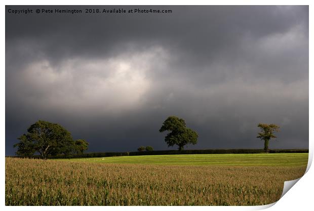 Storm brewing over Devon Print by Pete Hemington