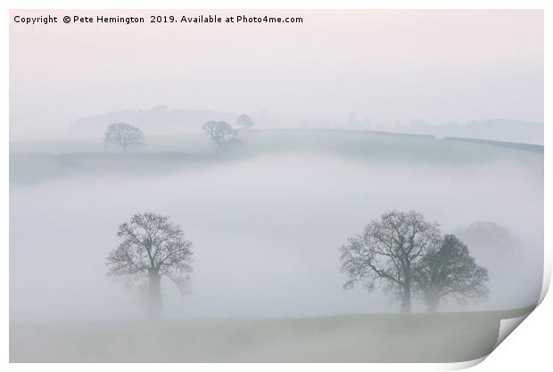 Misty Devon Morning Print by Pete Hemington
