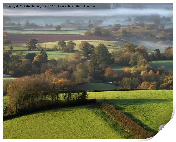Mist in Mid Devon Print by Pete Hemington