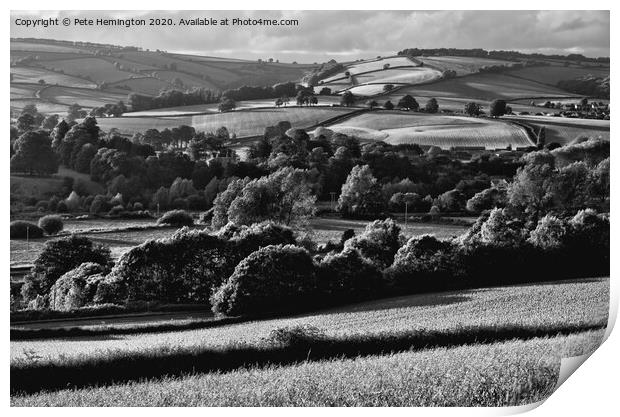 Hills around the Culm Valley Print by Pete Hemington