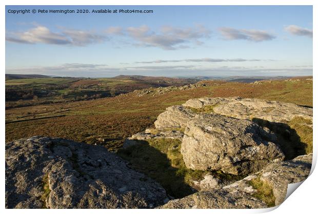 Dartmoor view from Saddle Tor Print by Pete Hemington