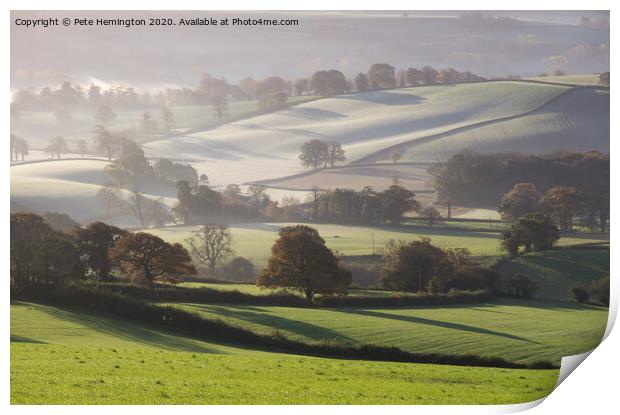 Mid Devon over the Culm Valley Print by Pete Hemington