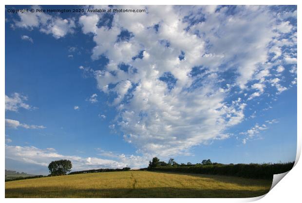 Clouds over Raddon Hill Print by Pete Hemington