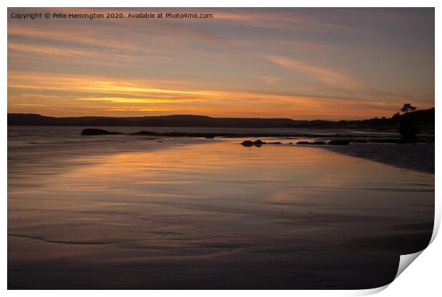 Sunset on Exmouth Beach Print by Pete Hemington