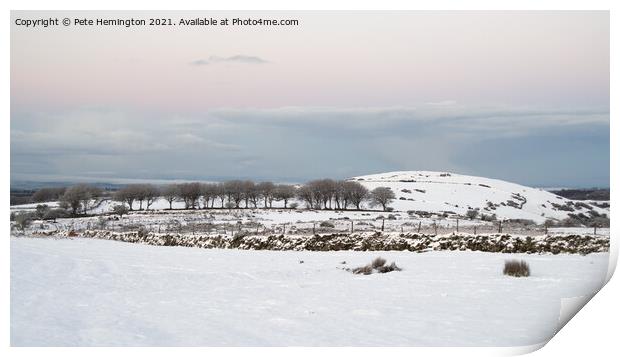 Snow on Dartmoor Print by Pete Hemington