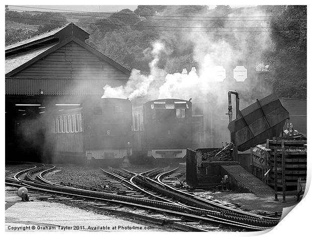 Mount Snowdon Railway Yard Print by Graham Taylor