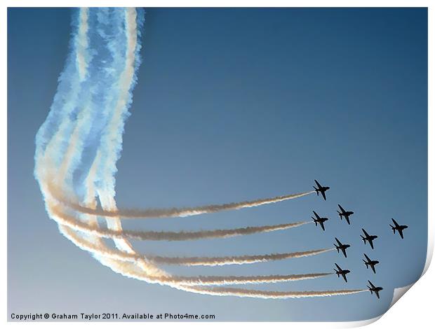 Red Arrows in Jeddah 01 Print by Graham Taylor