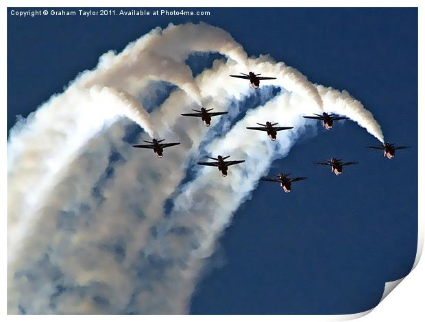 Red Arrows in Jeddah 02 Print by Graham Taylor