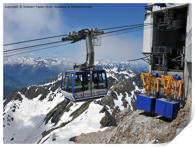 Majestic Views from Pic Du Midi Cable Car Print by Graham Taylor