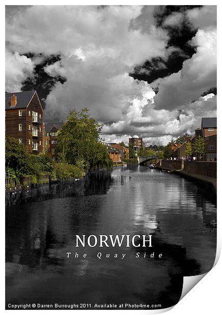 Norwich. The Quay Side. Print by Darren Burroughs