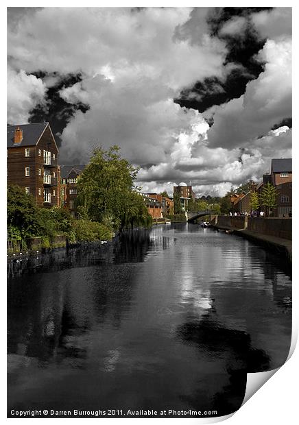 Norwich. The Quay Side. Print by Darren Burroughs