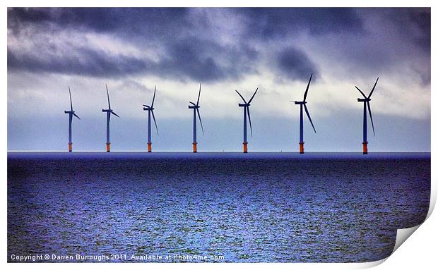 Gunfleet Sands Offshore Wind Farm Print by Darren Burroughs