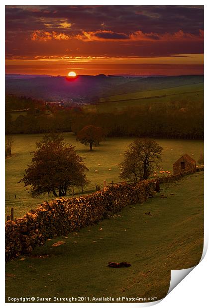 A Peak District Sunset Print by Darren Burroughs