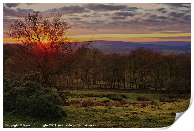 Derbyshire Sunset Print by Darren Burroughs