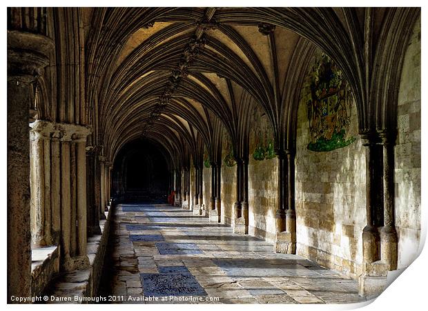 Norwich Cathedral Cloisters Print by Darren Burroughs