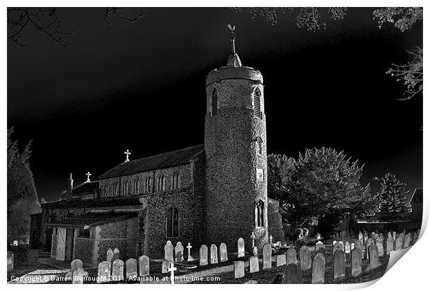 St Mary Long Stratton Print by Darren Burroughs