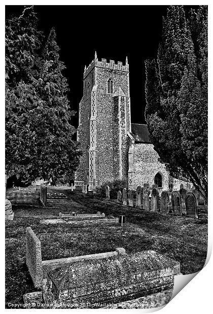 Church of St Mary, Tharston Print by Darren Burroughs