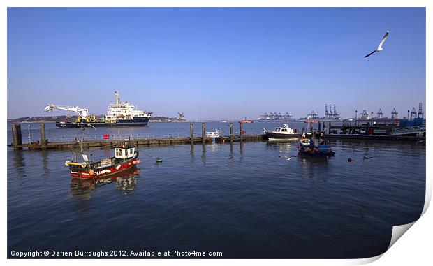 The Port Of Harwich Print by Darren Burroughs