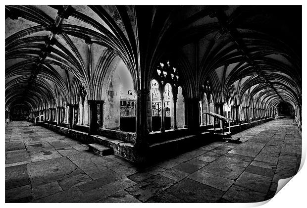 Norwich Cathedral Cloisters Print by Darren Burroughs