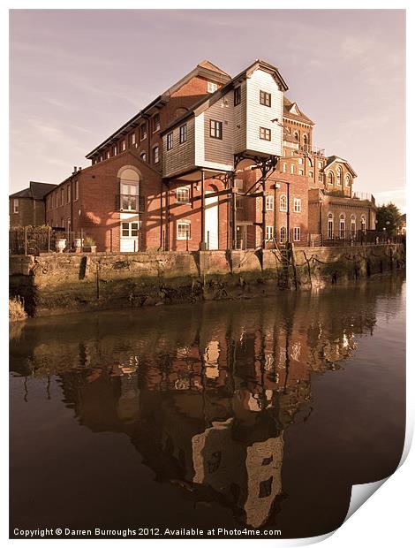 Old Flour Mill. East Street Colchester Print by Darren Burroughs