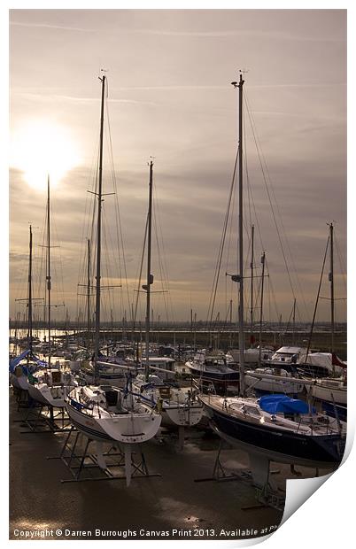 Burnham Yacht Harbour Print by Darren Burroughs