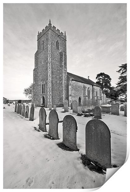 St Marys Tharston Print by Darren Burroughs