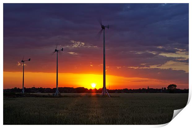 Turbine Sunset Print by Darren Burroughs
