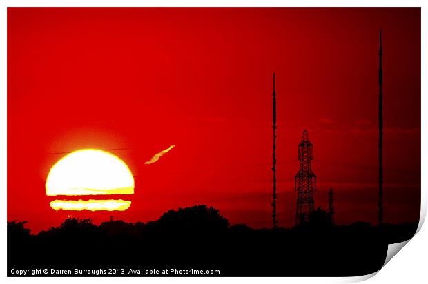Tower Sunset Print by Darren Burroughs