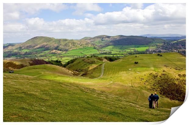 The View Above Church Stretton Golf Course Print by Darren Burroughs