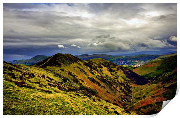 Church Stretton from the Long Mynd. Print by Darren Burroughs