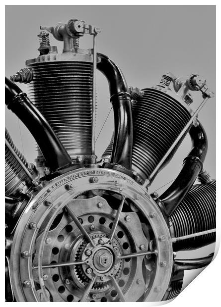 Warplane Rotary Engine Print by Darren Burroughs
