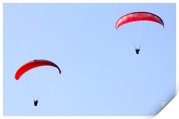 Paragliders Print by Darren Burroughs