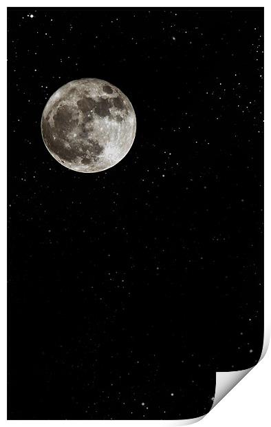 The Moon and stars.... Print by Darren Burroughs