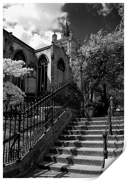 Churches, Steps and Shadows Print by Darren Burroughs