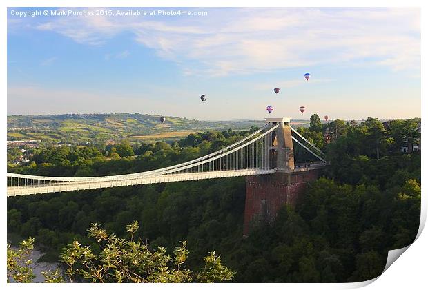 Bristol Balloon Fiesta & Clifton Bridge Print by Mark Purches