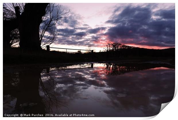 Reflection After Storm Imogen - Sunset Print by Mark Purches