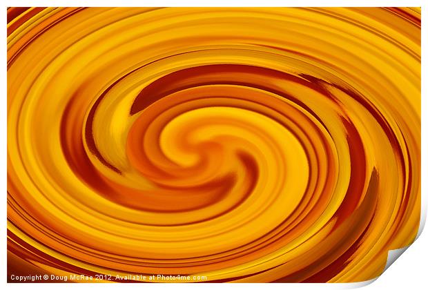 Yellow swirl Print by Doug McRae