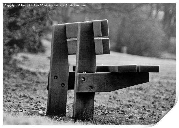  Park bench Print by Doug McRae