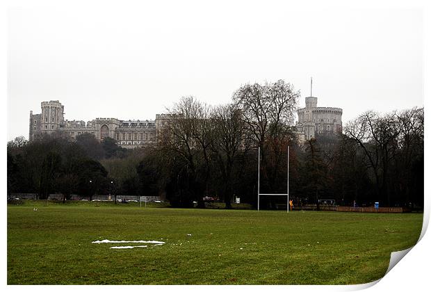 Windsor castle on a misty day Print by Doug McRae