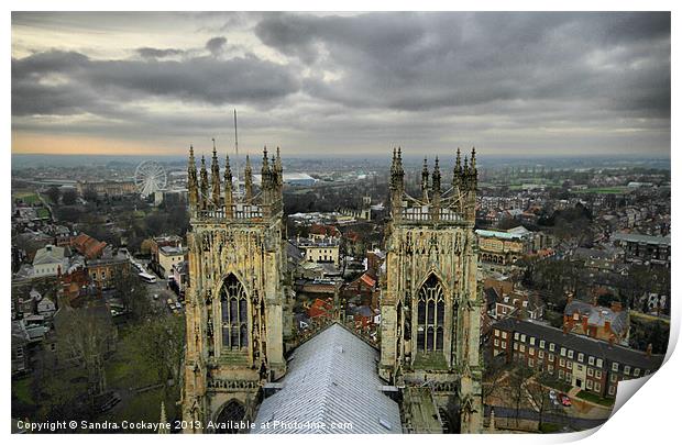 York Minster, View From The Tower Print by Sandi-Cockayne ADPS