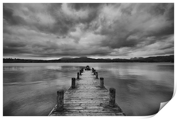 Wooden Jetty at Windermere Print by Sandi-Cockayne ADPS