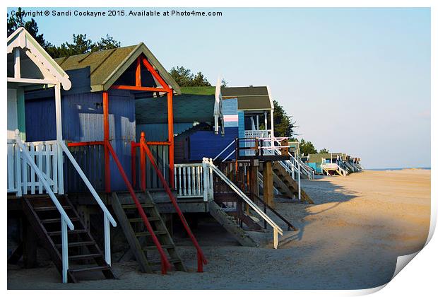  Beach Huts at Wells-On-Sea Print by Sandi-Cockayne ADPS