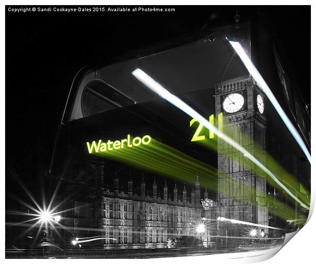  Waterloo 211 Ghost Bus Print by Sandi-Cockayne ADPS